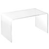 HOMCOM 32" Clear Acrylic Coffee Table, 0.5In Thick C-Shape Waterfall End Coffee Table, Multipurpose Lucite Tea Table for Living Room