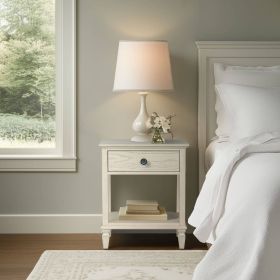 Victoria Bedside Table Antique Cream
