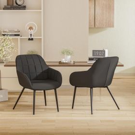 The two-piece set of dining bar chairs features a modern, ergonomically designed curved backrest, armrests and seat cushion, suitable for coffee