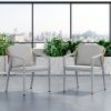 Outdoor Dining Chair Set of 2, Wicker Rattan Woven Patio Chairs, Outdoor Armchair Seating for Patio Backyard Poolside Balcony