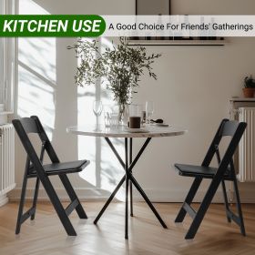 4 Pack Black Plastic Folding Chairs with Cushioned Seats All Plastic Patio Chairs Lightweight Stackable Outdoor Chairs for Garden Backyard Party Event