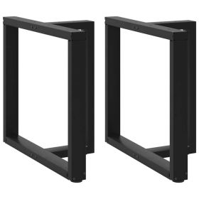 Dining Table Legs T-Shaped 2 pcs Black 31.5"x13.8"x(28.3"-28.7") Steel