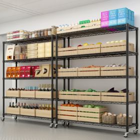 Heavy Duty Storage Shelves 59.06" W Wire Shelving Unit with Wheels 3125LBS NSF Metal Shelves for Storage Adjustable Garage Storage Rack Pantry Shelf C