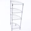 XM-243S Fan-shaped Carbon Steel Metal Assembly 4-Tier Storage Rack Silver Gray YJ