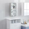 HOMCOM Lockable Medicine Cabinet 12"x24", 4 Tier, Stainless Steel, Bathroom Wall Box with Shelves