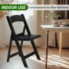4 Pack Black Plastic Folding Chairs with Cushioned Seats All Plastic Patio Chairs Lightweight Stackable Outdoor Chairs for Garden Backyard Party Event