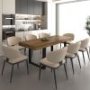 Rectangle extendable dining table for 6-10 people aged effect wood and black 160-200 cm