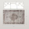 HOMCOM 4x6 Area Rug, Vintage Machine Washable Rug, Non-Slip Floor Carpet for Living Room, Bedroom, Dining Room, Tan