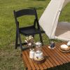 4 Pack Black Plastic Folding Chairs with Cushioned Seats All Plastic Patio Chairs Lightweight Stackable Outdoor Chairs for Garden Backyard Party Event