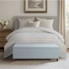 Shandra Tufted Top Upholstered Storage Bench Light Blue
