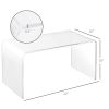 HOMCOM 32" Clear Acrylic Coffee Table, 0.5In Thick C-Shape Waterfall End Coffee Table, Multipurpose Lucite Tea Table for Living Room
