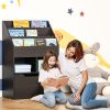 HOMCOM Kids Bookcase, Multi-Shelf Organizer with Mobile Drawer, Brown Storage for Books, Magazines, Toys in Bedroom, Playroom