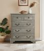 Farmhouse 5 Drawers Dresser for Bedroom, Rustic Chest of Drawers with Natural Texture, Vintage Design, Storage Dressers Organizer for Bedroom