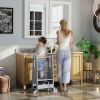 Qaba Height Adjustable Toddler Tower w/ Safety Rail, Handlbar, for Bathroom, Kitchen, Gray