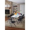 Deluxe Vinyl Padded Seat and Metal Back Folding Chair, Black