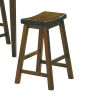 18-inch Height Saddle Seat Stools Set of 2pc Solid Wood Casual Dining Home Furniture