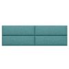 Jaxx Panelist Modern Padded Headboard – Set of 4 Wall Mounted Panels (Each 11.25" x 38") - King, Surf Turquoise Microvelvet