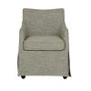 London Upholstered Skirted Dining Arm Chair with Hidden Casters Grey