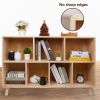 Solid Pine Wood 7-Compartment Storage Cabinet, 45.5"L x 29.1"H Fixed Shelves Organizer for Books/Toys/Home Décor, Modern Wooden Shelf