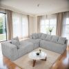 Modular U-Shaped Sectional Sofa,130-inch 4-Seater Chaise Lounge with Reversible Design