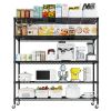 Heavy Duty Storage Shelves 59.06" W Wire Shelving Unit with Wheels 3125LBS NSF Metal Shelves for Storage Adjustable Garage Storage Rack Pantry Shelf C
