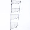 XM-243S Fan-shaped Carbon Steel Metal Assembly 4-Tier Storage Rack Silver Gray YJ