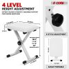 5 Core Keyboard Bench 2 Inch Padded Cushioned Piano Stool Height Adjustable Guitar Seat Folding Portable Musician Chair w Nonslip Rubber Feet Black -