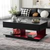 U-Can 41.3''-76.7'' Extendable Coffee Table, Efficient Central Coffee Table with Multiple Storage Compartments