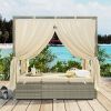 U_Style Adjustable Sun Bed With Curtain,High Comfort,With 3 Colors (old sku:WY000312AAA)