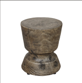 14.6 X 17 Wood Grain Decorative Table (Option: Antique Gray)