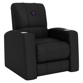 Relax Home Theater Recliner with New York Mets City Connect Subway Token Logo (Material: Commercial Grade Synthetic Leather)