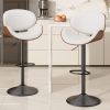 Swivel Bar Stools Set of 1, Seat Adjustable Height 24-33IN Bentwood Barstools with Back & Footrest