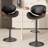 Swivel Bar Stools Set of 1, Seat Adjustable Height 24-33IN Bentwood Barstools with Back & Footrest