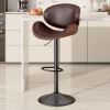 Swivel Bar Stools Set of 1, Seat Adjustable Height 24-33IN Bentwood Barstools with Back & Footrest