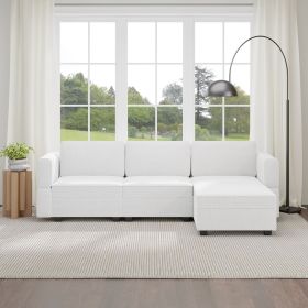 The multi-person modular combination sofa has storage space under each seat, making it convenient for you to organize your personal items neatly. (Color: Oat color, Seating Capacity: 4-seat L-shaped)