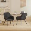 The two-piece set of dining bar chairs features a modern, ergonomically designed curved backrest, armrests and seat cushion, suitable for coffee shops