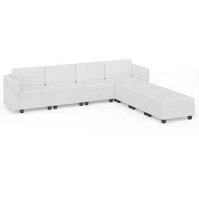 The multi-person modular combination sofa has storage space under each seat, making it convenient for you to organize your personal items neatly. (Color: Oat color, Seating Capacity: 8 seats)