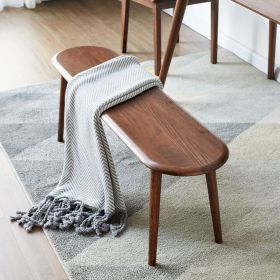Natural Oak Wood Dining Bench Bed Bench for Dining Room, Bedroom (Color: as Pic)