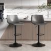 Black Minimalist Bar Stool Set (2 PCS) with Concrete Coffee Counter