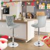 Velvet Bar Stools Set of 2 with Backrest - Swivel & Footrest - 30'' Counter Height