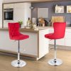 Velvet Bar Stools Set of 2 with Backrest - Swivel & Footrest - 30'' Counter Height