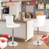 Velvet Bar Stools Set of 2 with Backrest - Swivel & Footrest - 30'' Counter Height