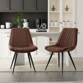 A set of 2 dining bar chairs without armrests is suitable for home, kitchen, dining room, bar and coffee shop (Color: Light brown)