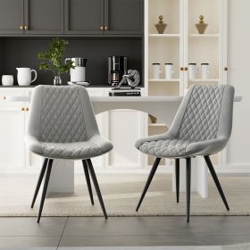 A set of 2 dining bar chairs without armrests is suitable for home, kitchen, dining room, bar and coffee shop (Color: Grayish-white)