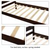 Twin Size Wood Platform Bed with Headboard and Wooden Slat Support
