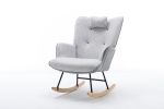35.5 inch Rocking Chair, Soft Houndstooth Fabric Leather Fabric Rocking Chair for Nursery