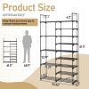 Double Row 9 Tier Shoe Rack with Handles Non Woven Fabric Shoe Organizer with Sturdy Iron Tubes PP Pads and Plastic Connectors Space Saving Closet Sto