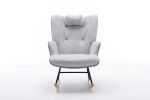 35.5 inch Rocking Chair, Soft Houndstooth Fabric Leather Fabric Rocking Chair for Nursery