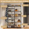 Double Row 9 Tier Shoe Rack with Handles Non Woven Fabric Shoe Organizer with Sturdy Iron Tubes PP Pads and Plastic Connectors Space Saving Closet Sto