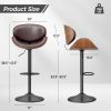 Swivel Bar Stools Set of 1, Seat Adjustable Height 24-33IN Bentwood Barstools with Back & Footrest